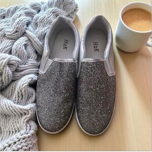 H2K Glitter Slip-On Shoes - Silver